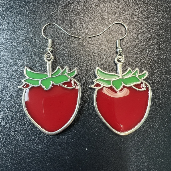 Strawberry Open Back Bezel Blank - 10 Pc - Resin Rockers