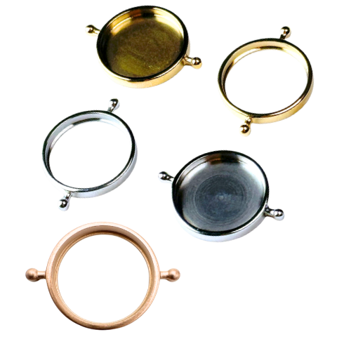 CONQUERing Circle Blank Element for DIY Silver or Gold or Rose Gold Jewelry - Main Image
