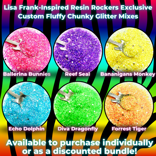 Bubble Gum Glow Sparkle Rainbow Glow in the Dark Pixie for Poxy Medium -  Resin Rockers