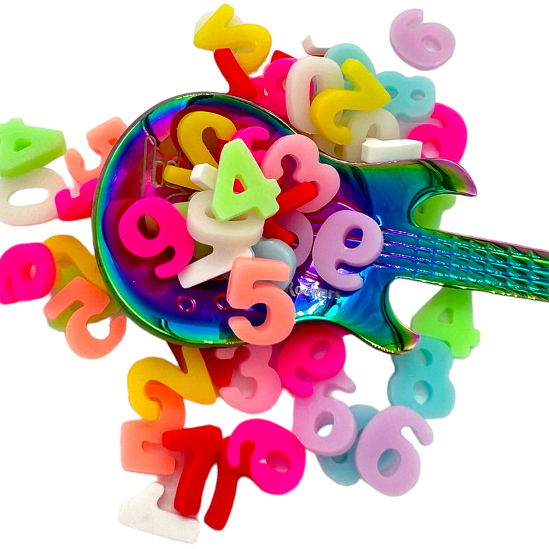 Bold Multicolor Numbers Polymer Clay Pieces
