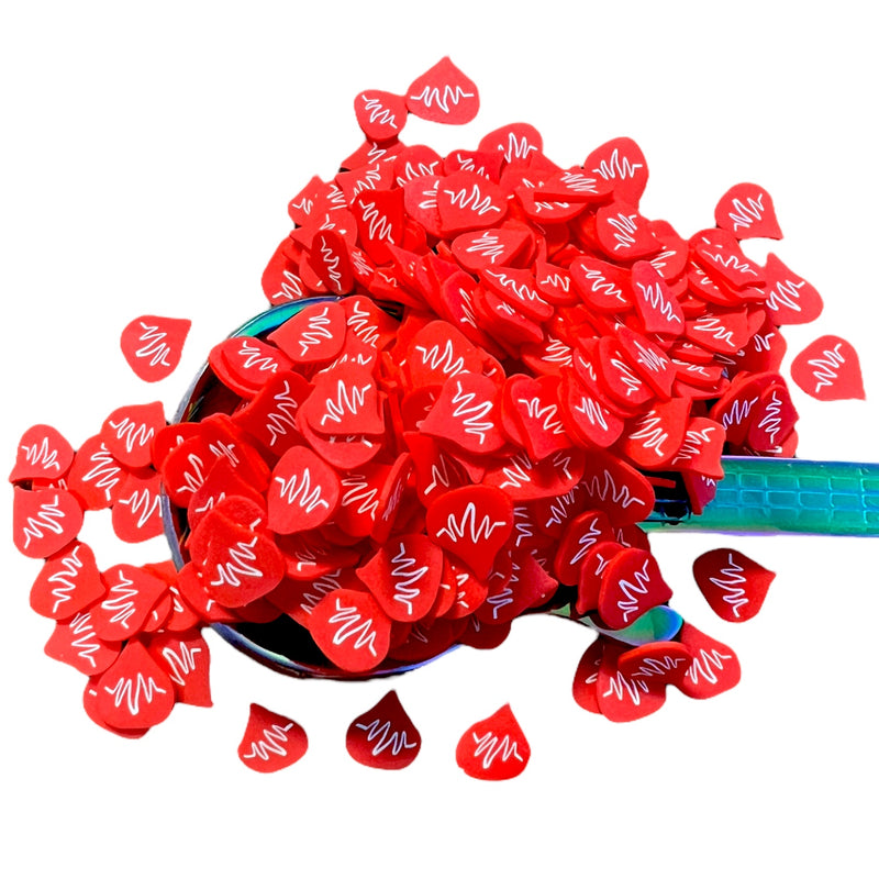 Blood Drop with Heartbeat Clay Pieces