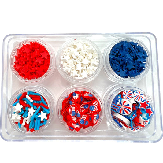 Star Spangled Combo Set of Polymer Clay Pieces