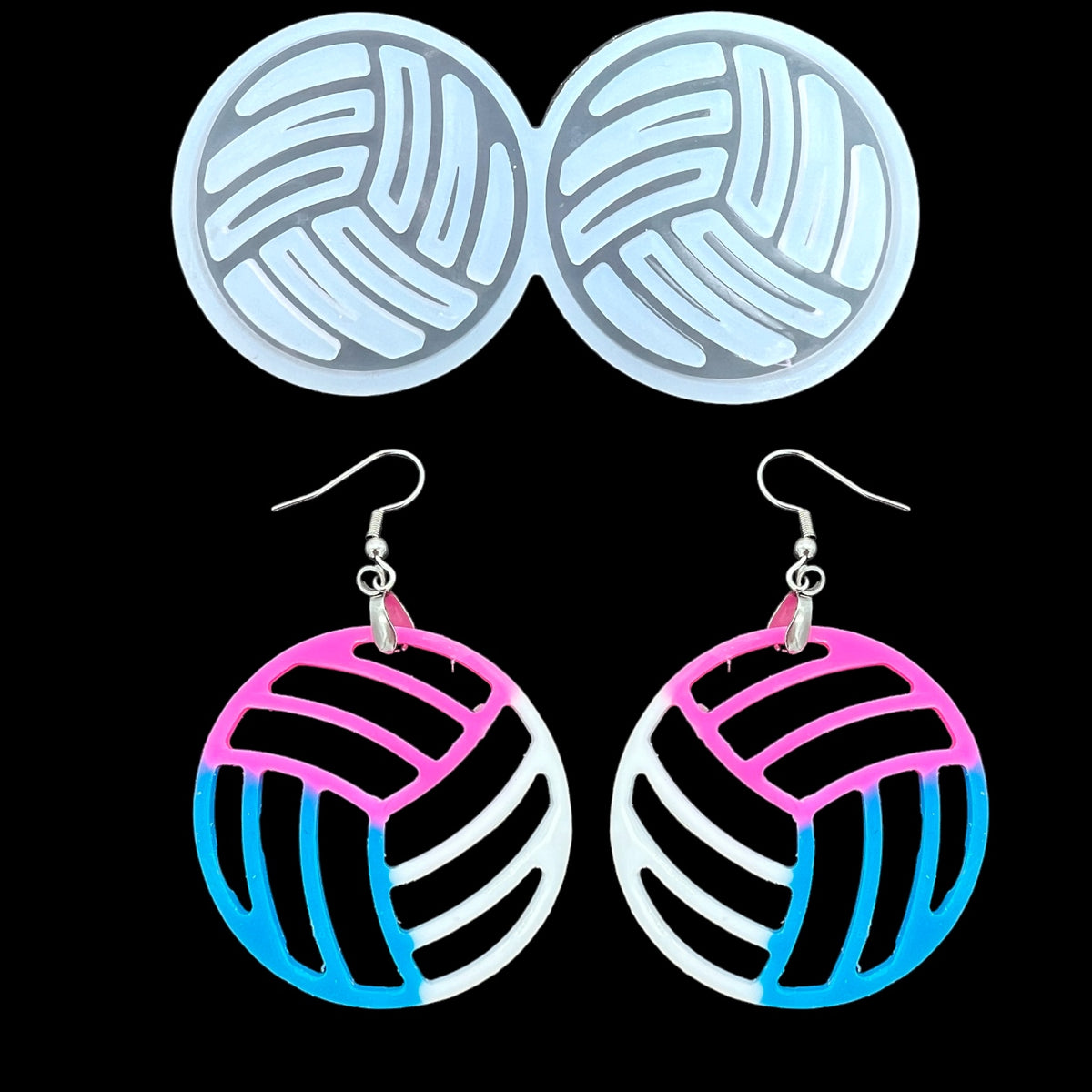 Volleyball Dangle Earring Mold for UV and Epoxy Resin Art