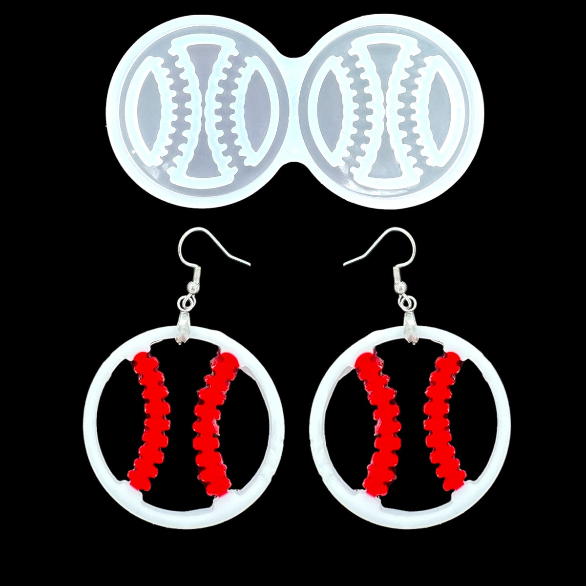 Baseball or Softball Dangle Earring Mold for UV and Epoxy Resin Art