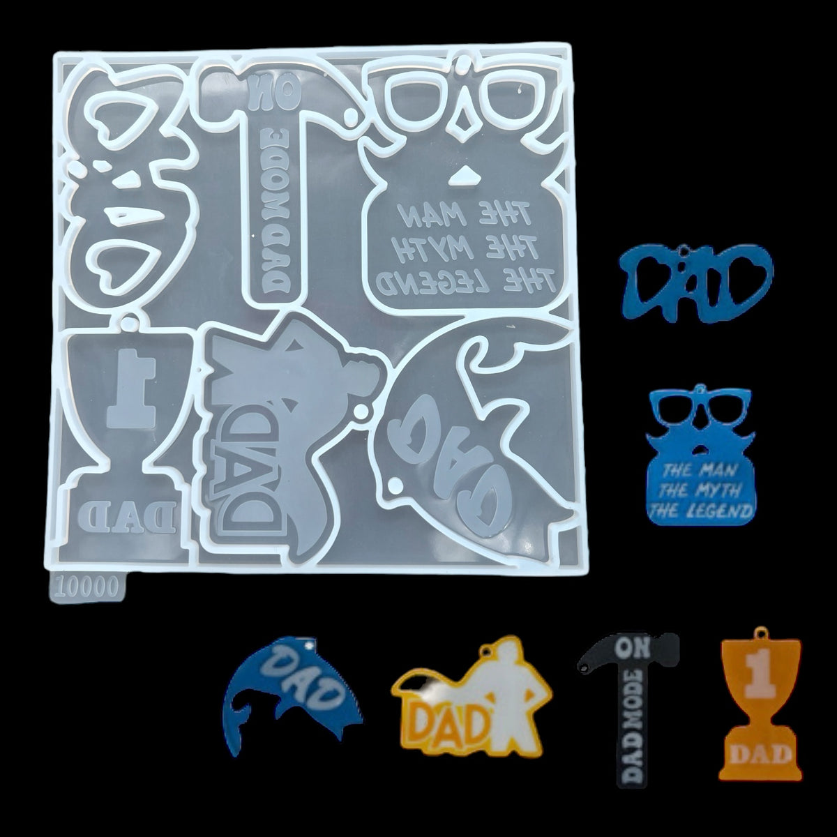 Father&#39;s Day Dad Mode Keychain Multi Mold for UV and Epoxy Resin