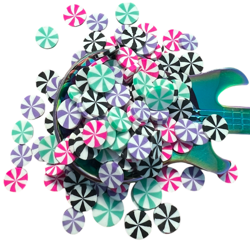 Bold Multicolor Peppermint Mix Polymer Clay Pieces