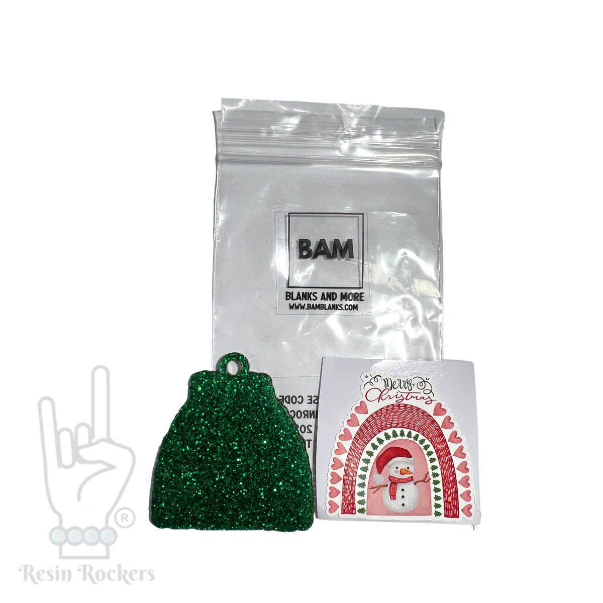 BAM BLANKS Holiday Decal and Glitter Acrylic Shape Sets