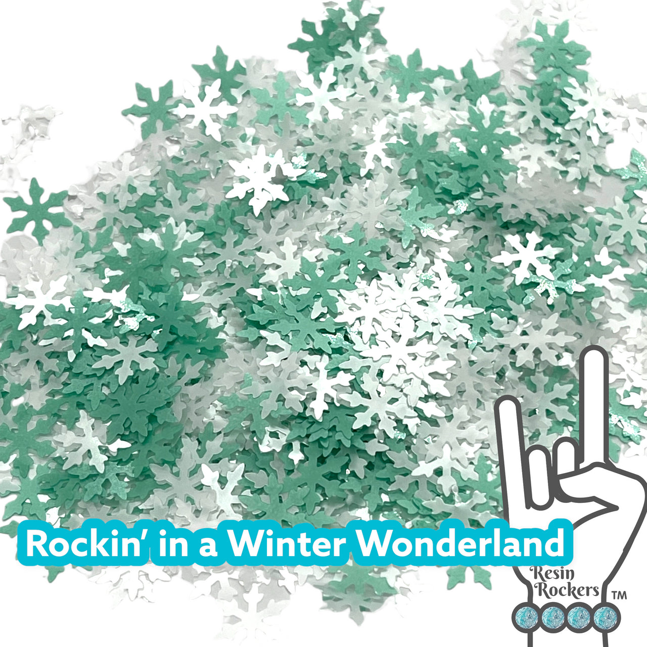 Rockin' in a Winter Wonderland Pearlescent Glitter Shape Snowflake Mix
