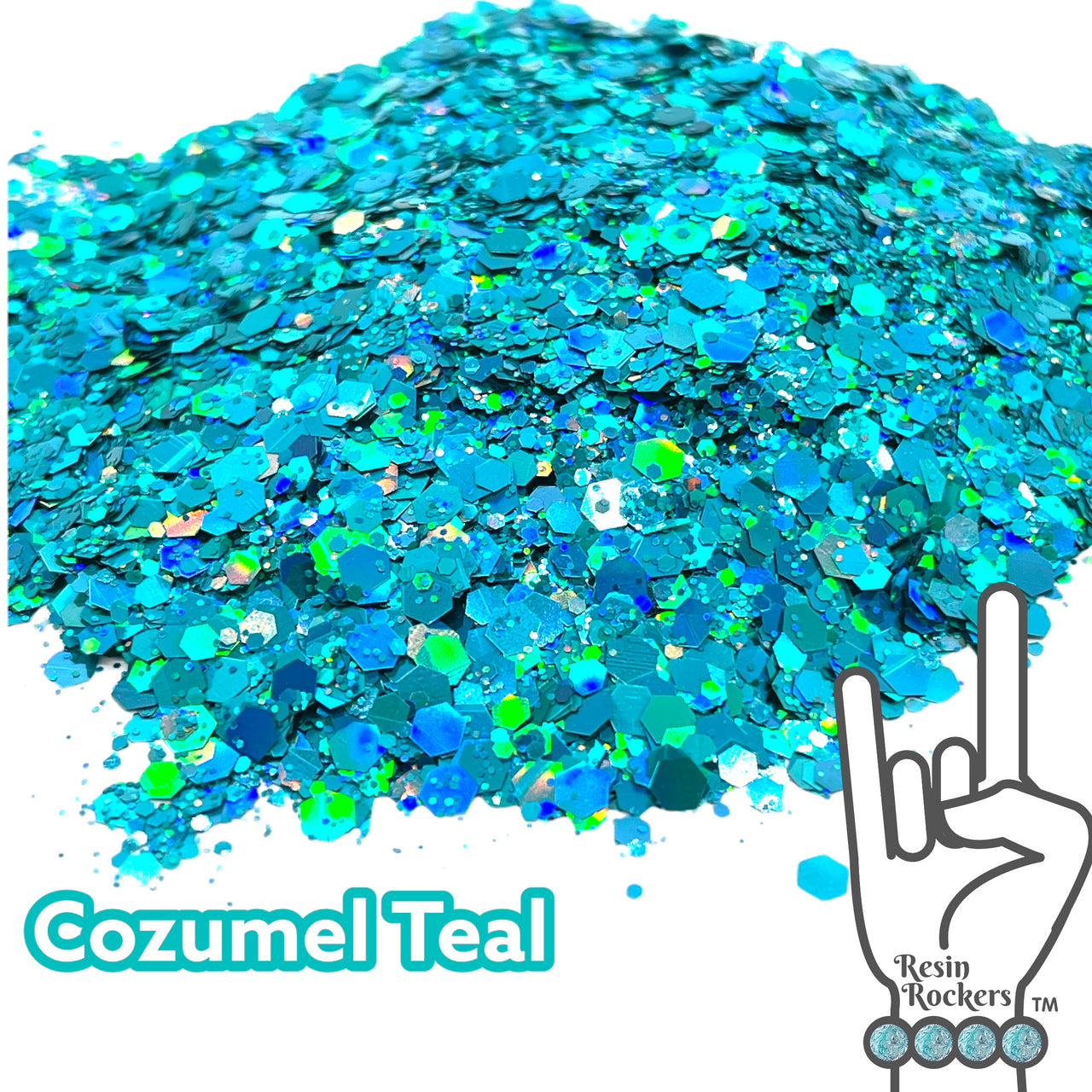 Cozumel Teal Holographic Pixie for Poxy Chunky Glitter Mix