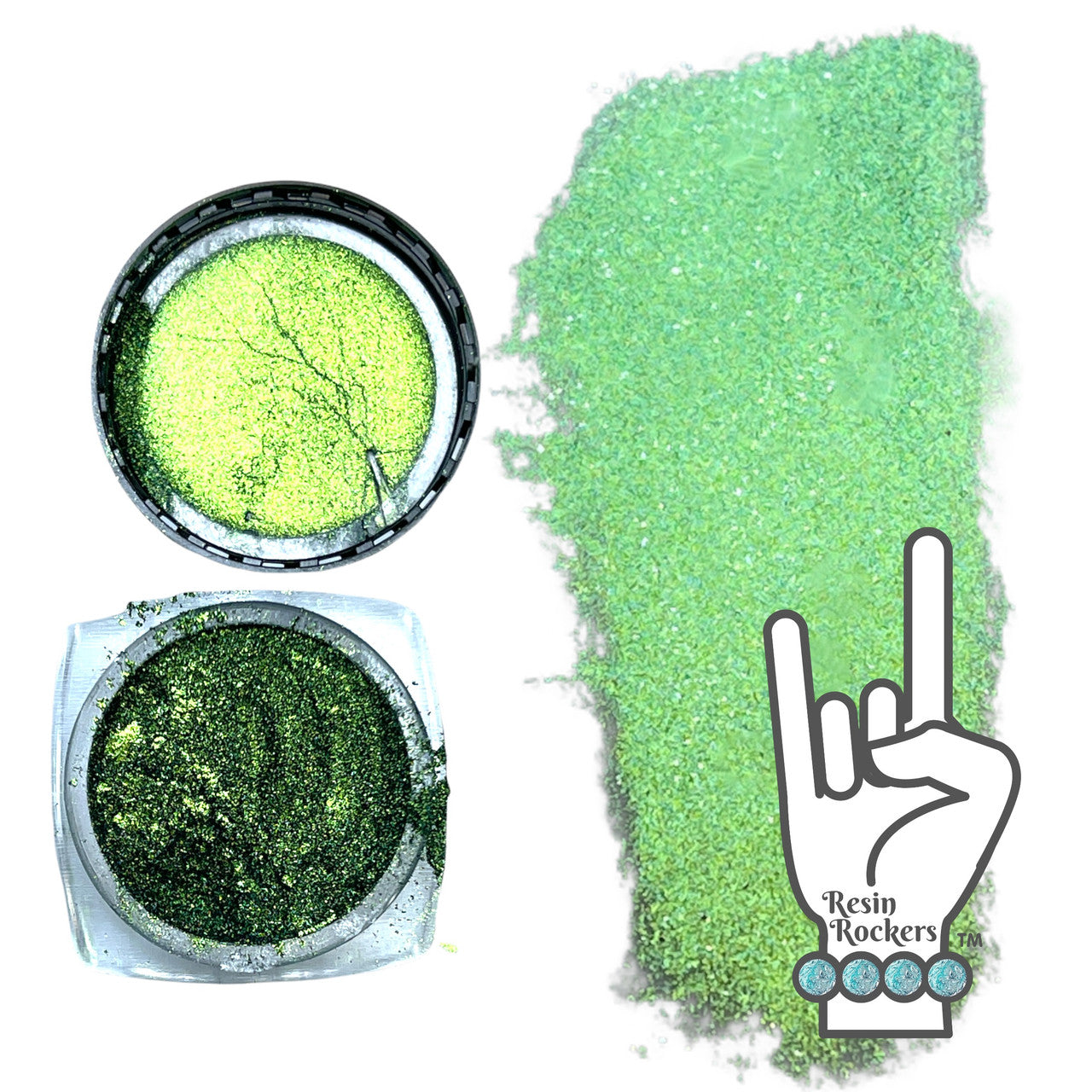 Resin Rockers Premium Chrome Reflection Pigment Powder Dragon Scales Green
