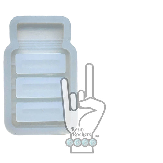 UV Safe 3 Section Pill Bottle Shaker Badge Reel or Phone Grip Shaker Silicone Mold for Epoxy and UV Resin Art