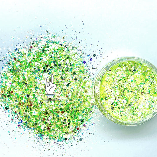 Bad Medicine Resin Rockers Exclusive Glam Metal Pixie for Poxy Chunky Glitter Mix