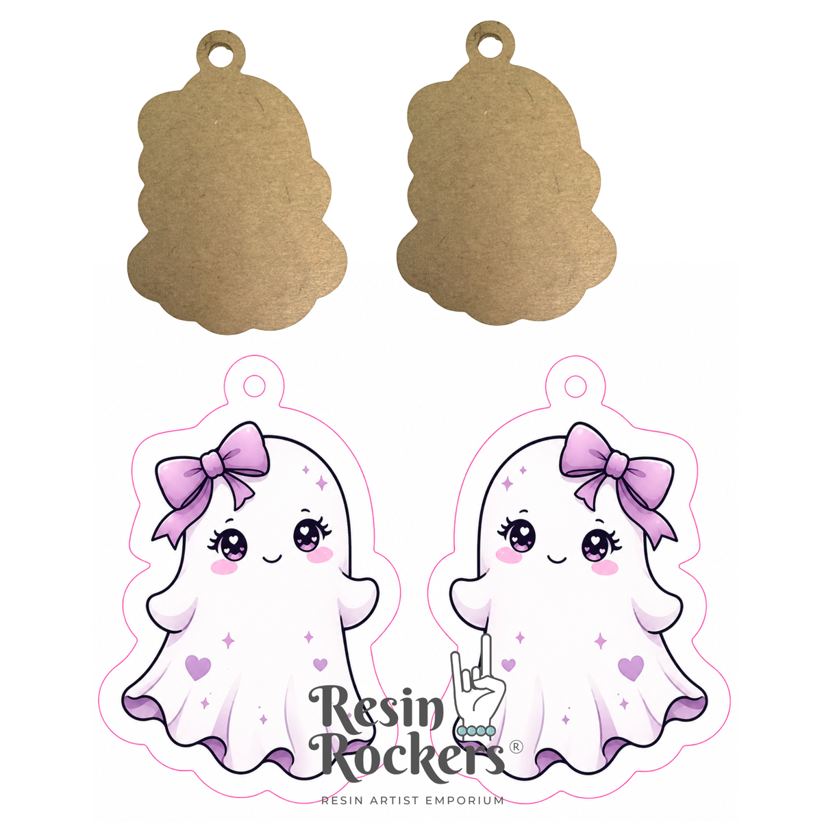 Girl Ghost Halloween Dangle Earring Blanks with Decals