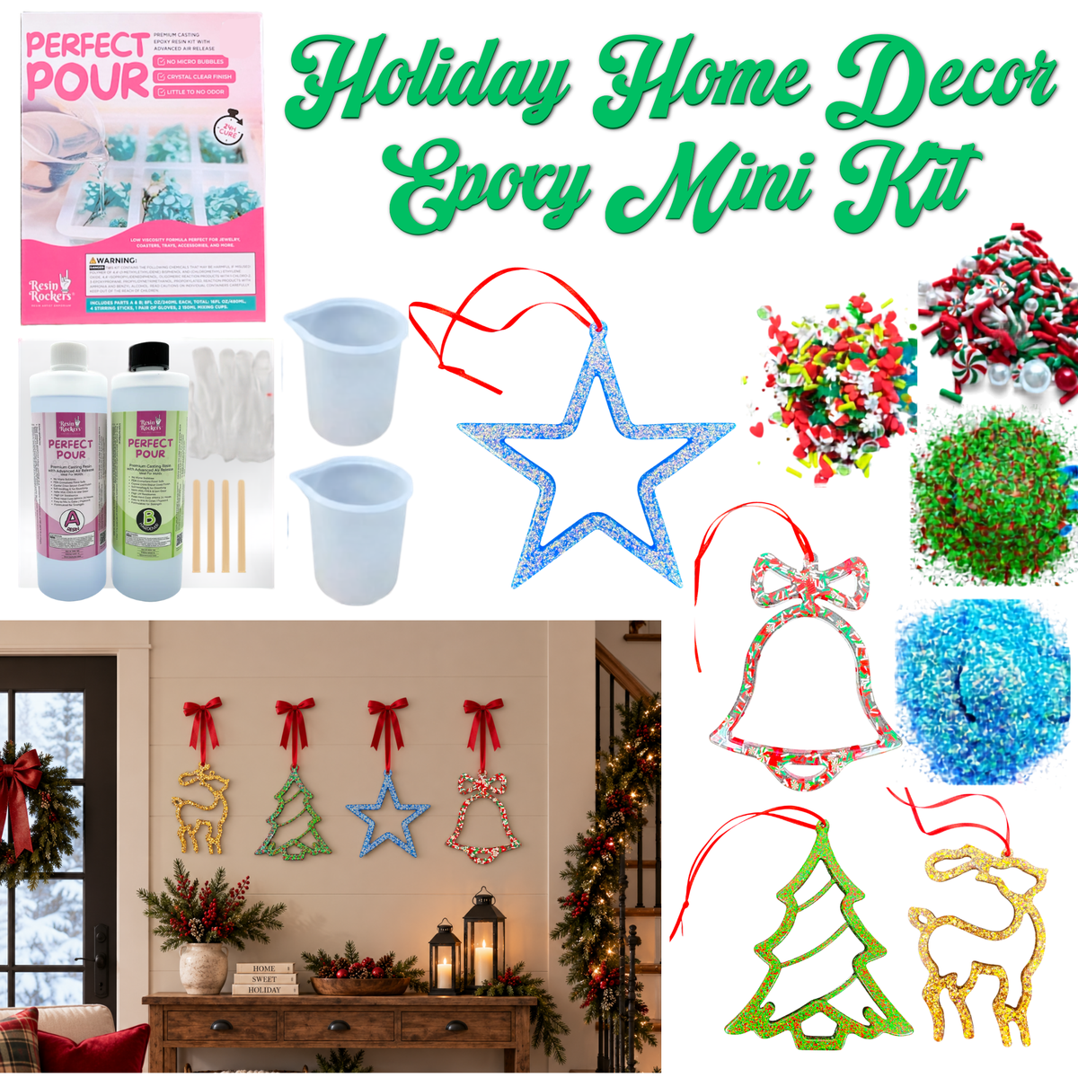 DIY Holiday Home Decor Epoxy Mold Mini Kit
