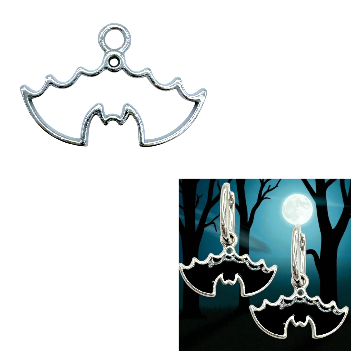 Bat Open Back Bezel Blanks - 10 Pcs