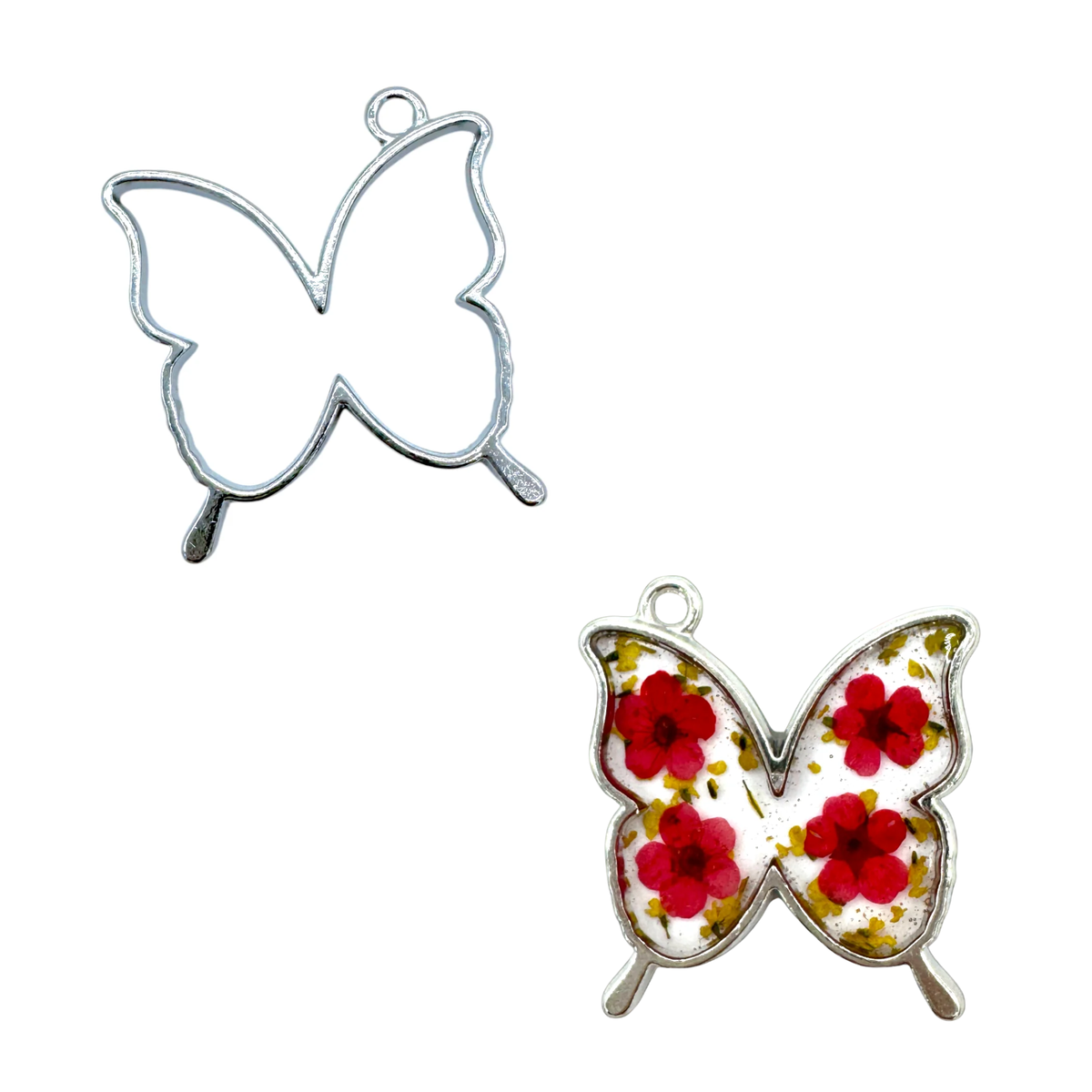 Butterfly Open Back Bezel Blanks - 10 Pcs