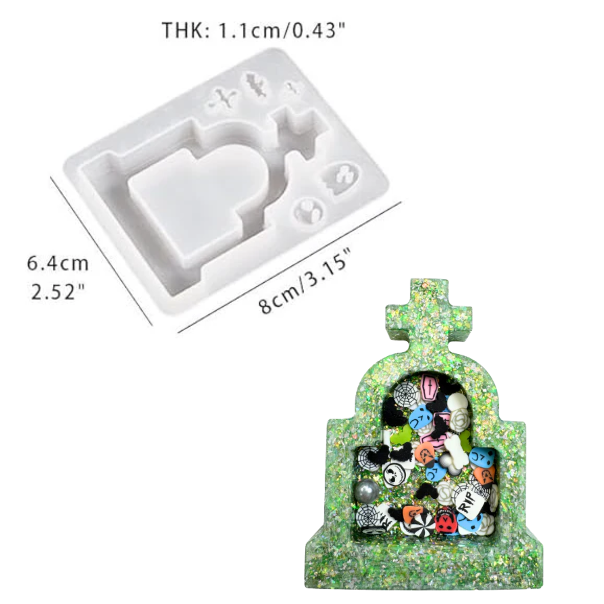 Grave Stone Shaker Mold with Pre-cut Film