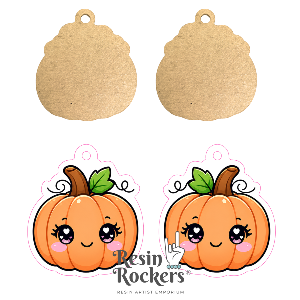 Girl Pumpkin Halloween Dangle Earring Blanks with Decals