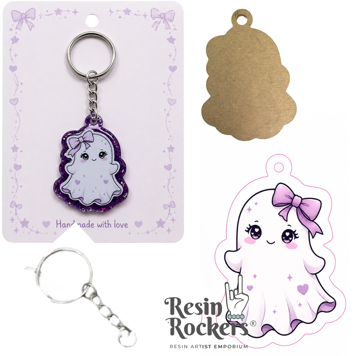 Girl Ghost Halloween Keychain Project Pack
