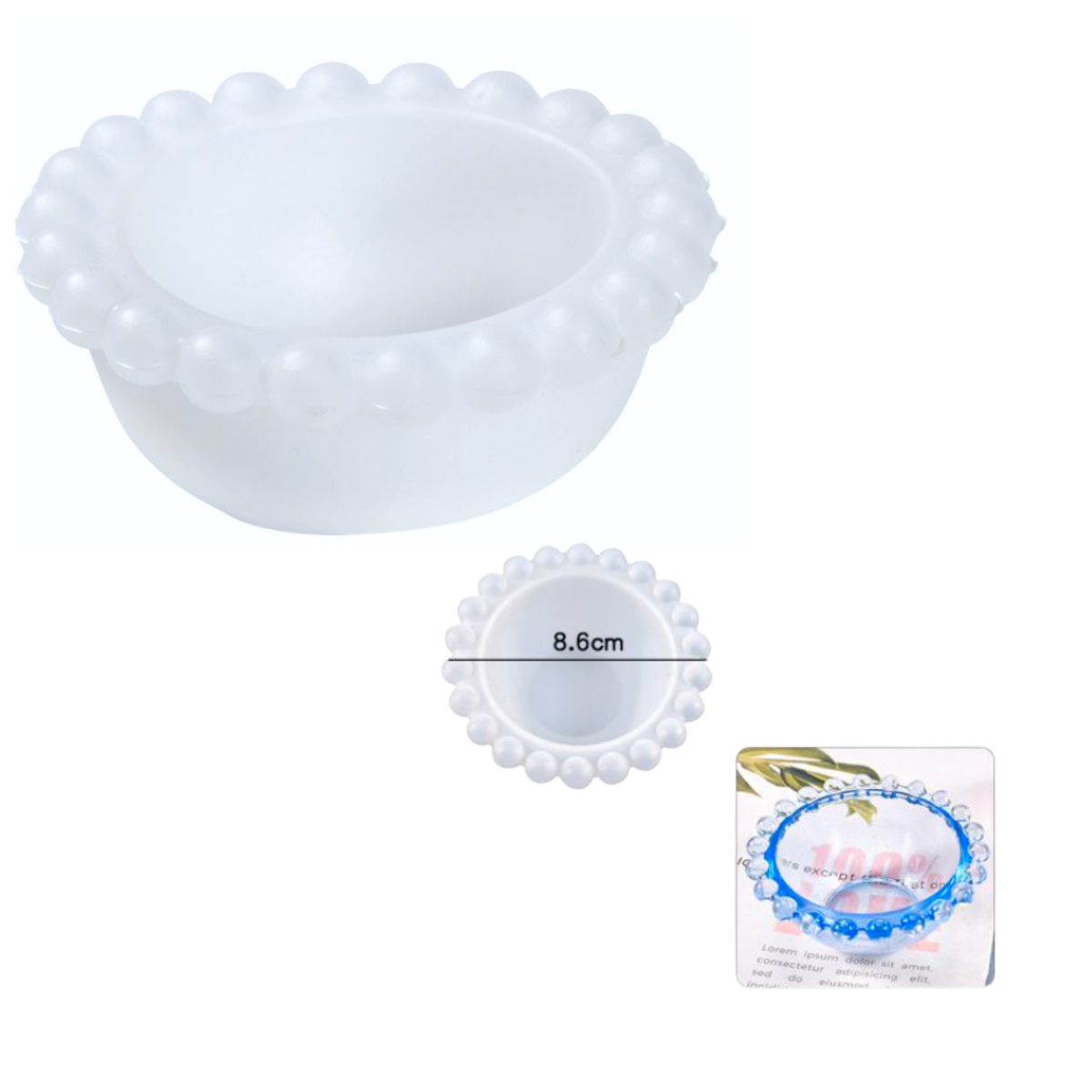 Trinket Dish Bowl with Beaded Rim Mold