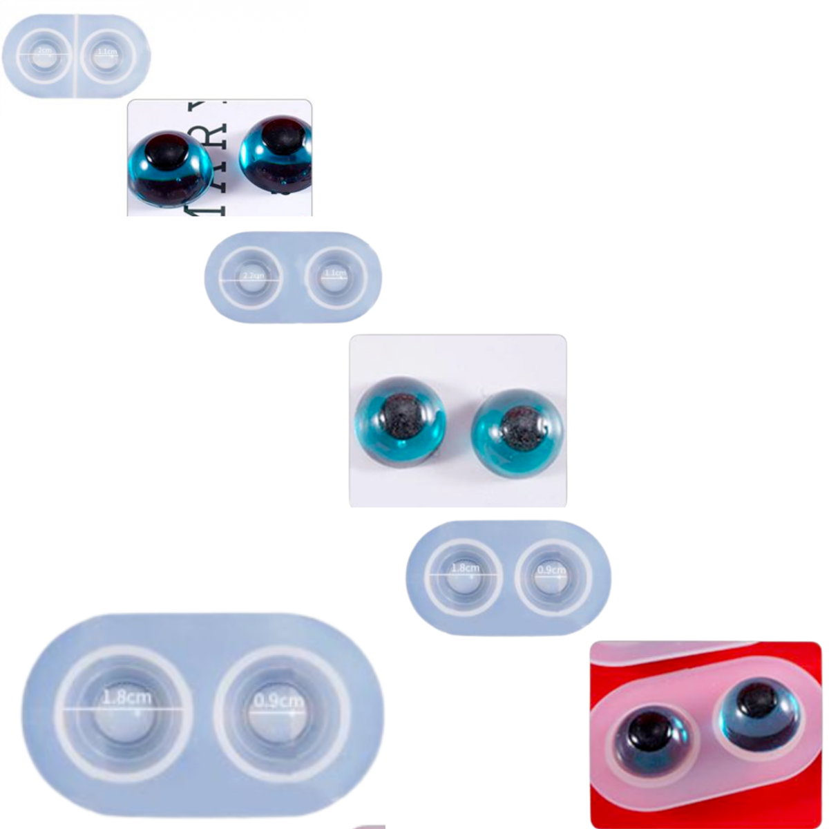 Eyeball with Iris Mold Set of 3