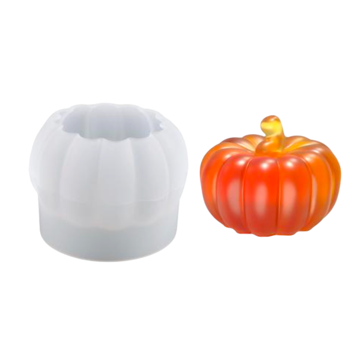 3D Pumpkin with Stem Silicone Mold