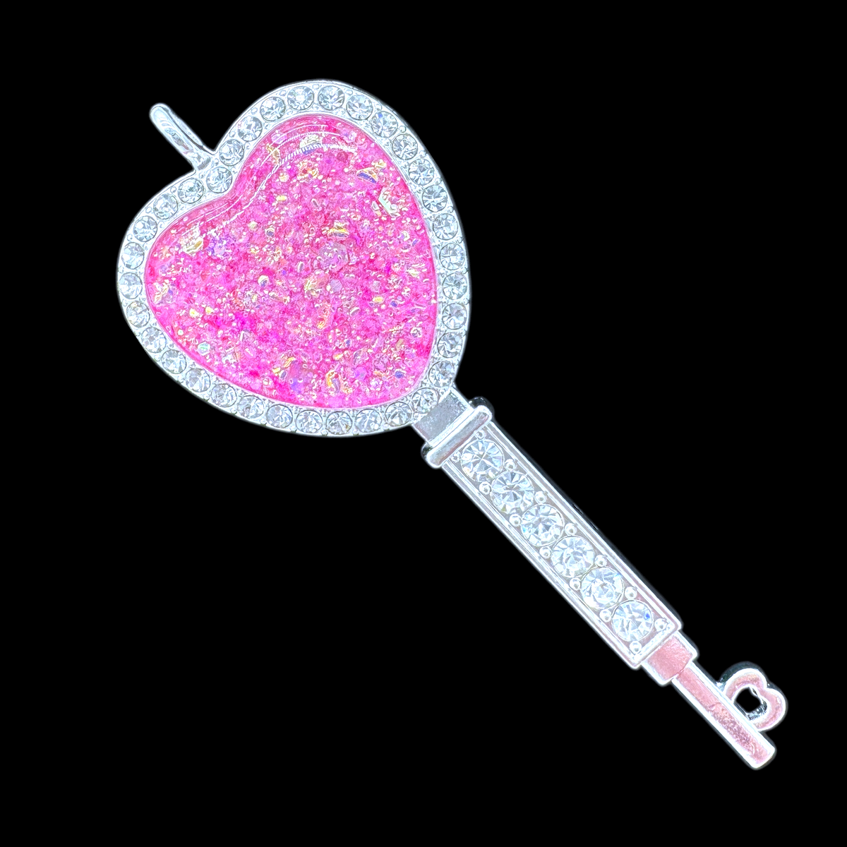 Cubic Zirconia Heart Key Pendant Bezel Blank