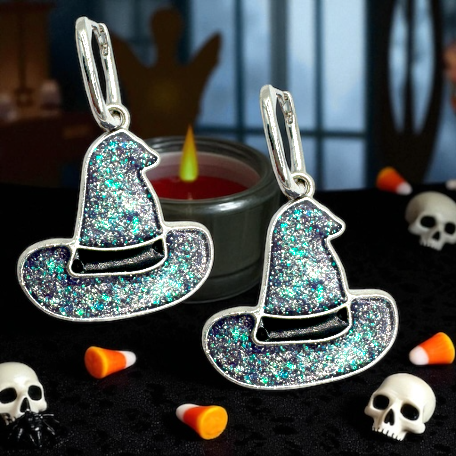 10-Pack of Witch Hat Open Back Pendant or Earring Bezel Blanks