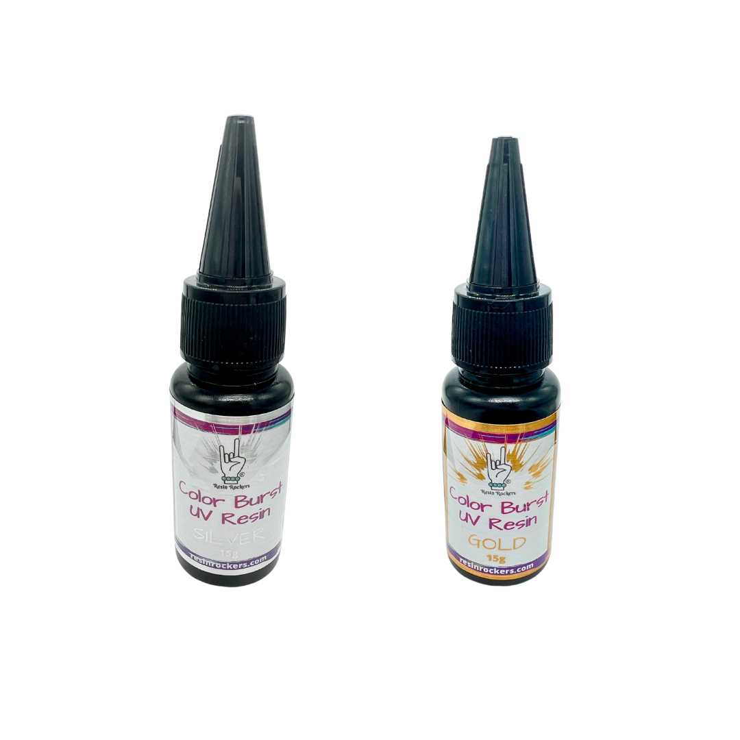 Color Burst METALLICS UV Resin Hard Type - Silver and Gold