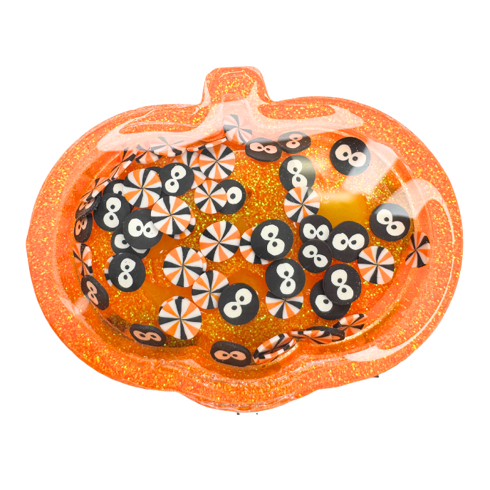 Jack-o-lantern Pumpkin Shaker Badge Reel or Phone Grip Mold with Pre-cut Film