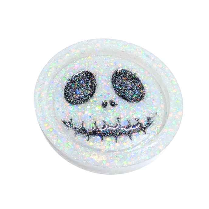 Round Skeleton Scary Shaker Badge Reel or Phone Grip Mold with Pre-cut Film