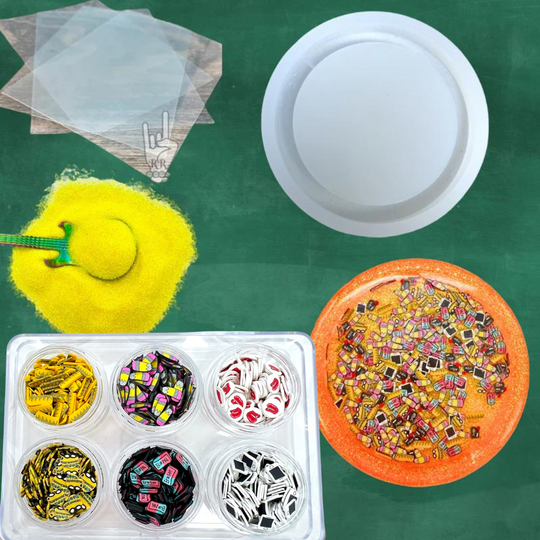 Teacher Life Shaker Coaster Crafting Kit for UV and Epoxy Resin Art
