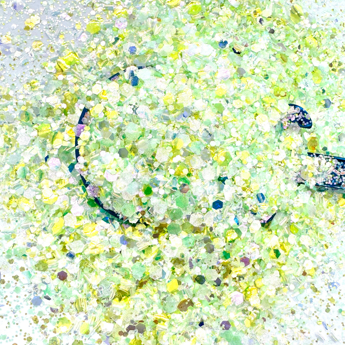 Honeybee Green and Yellow Bubble Glitter Chunky Mix