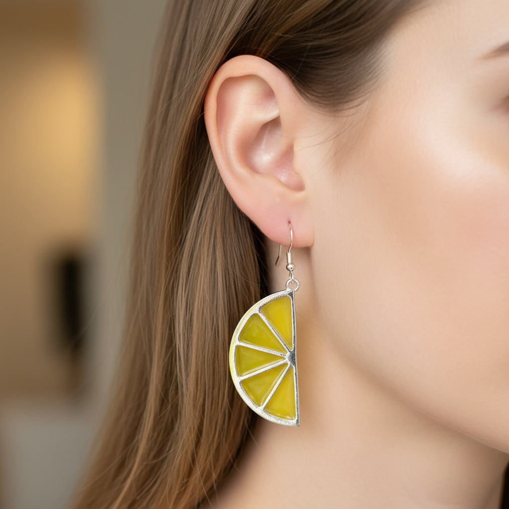 Lemon or Orange Slices Open Back Bezel Blank - 10 Pc