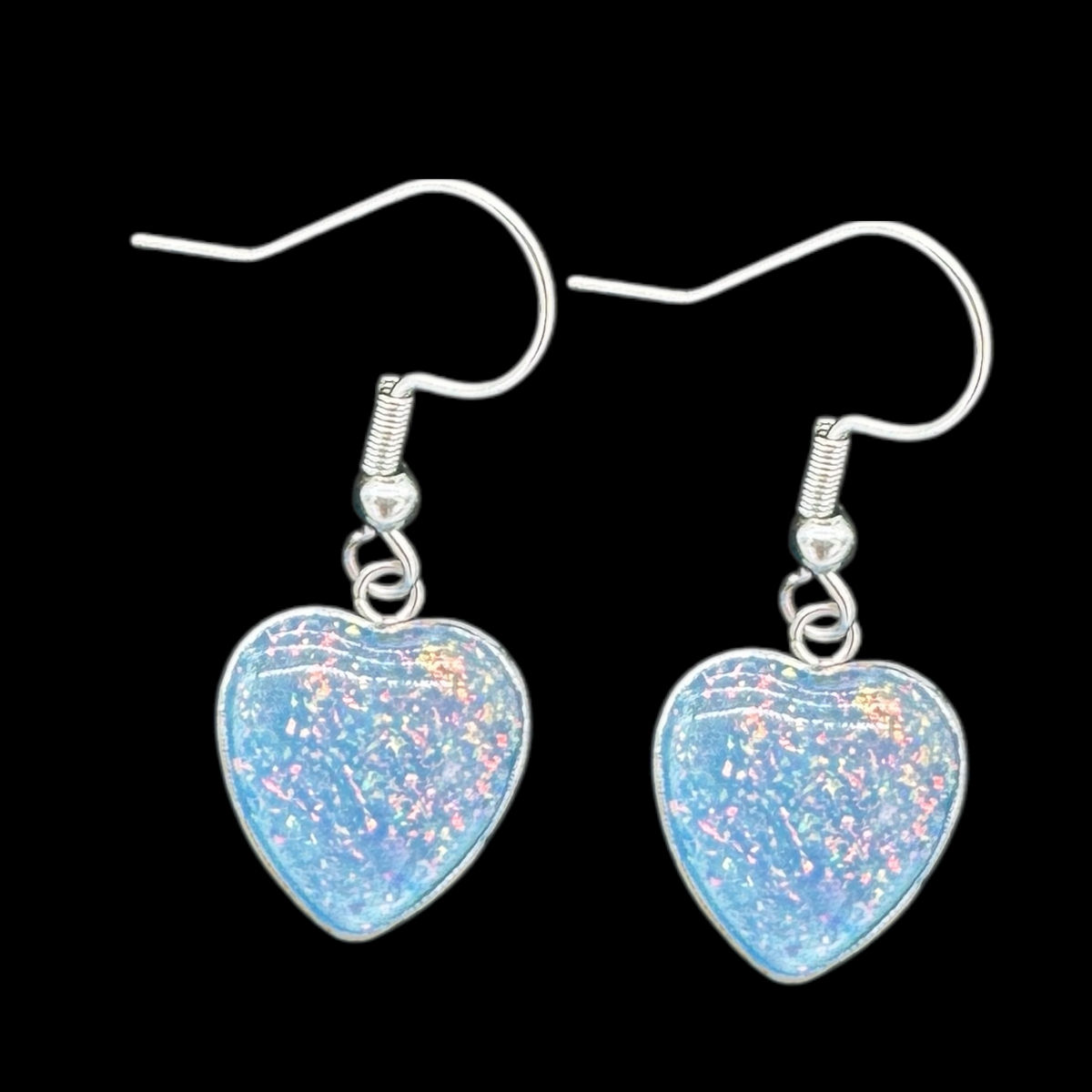 5 Pair of Mini Heart Dangle Earring Blanks for UV or Epoxy Resin