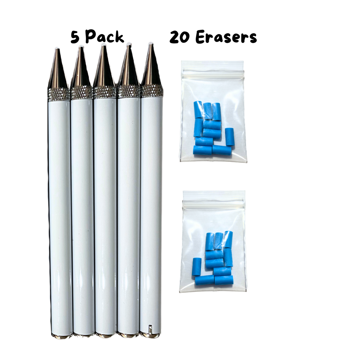 Stainless Steel Sublimation Mechanical Pencil with Lead and Erasers