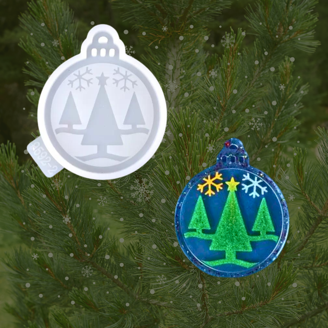Trees and Snowflakes Ornament Christmas Holiday Ornament Mold for UV and Epoxy Resin Art