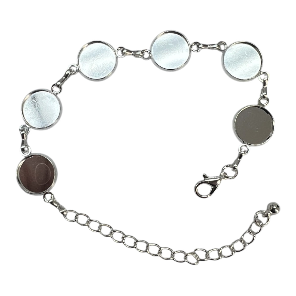 6 Round Bezel Chain Bracelet Blank