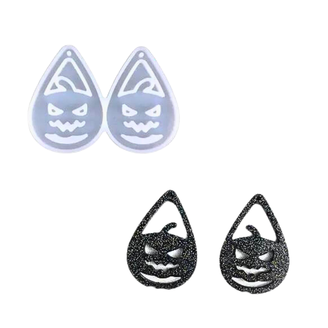 Pumpkin Jack-o-lantern Halloween Dangle Earring Mold for UV Resin and Epoxy Resin