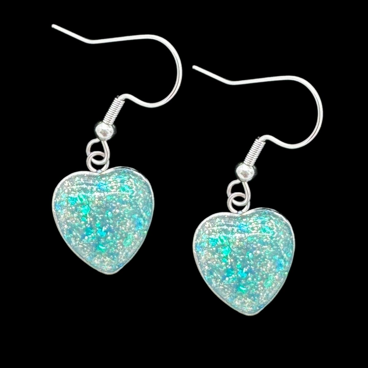 5 Pair of Mini Heart Dangle Earring Blanks for UV or Epoxy Resin