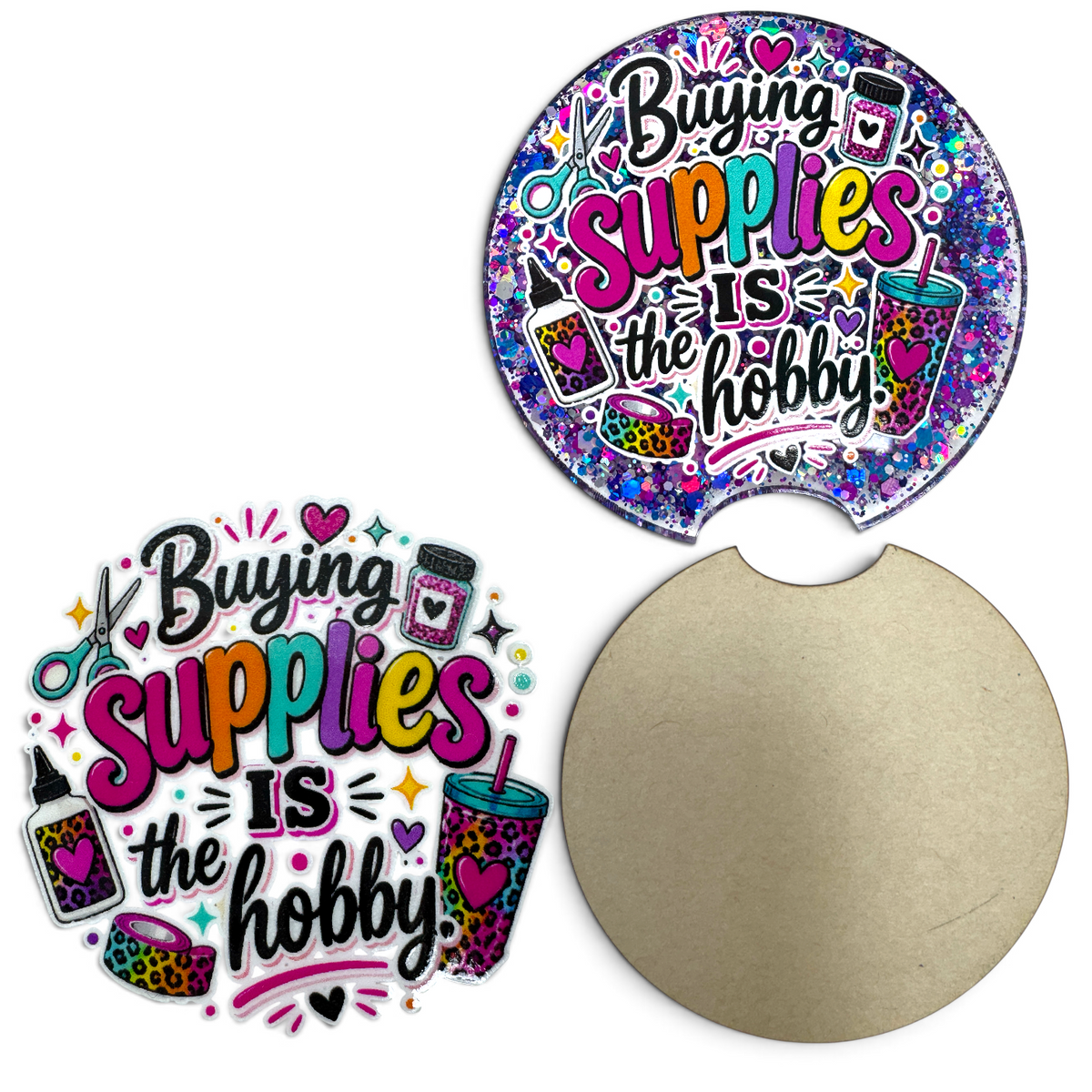 Buying Supplies is the Hobby Car Coaster Acrylic Blank Project Pack