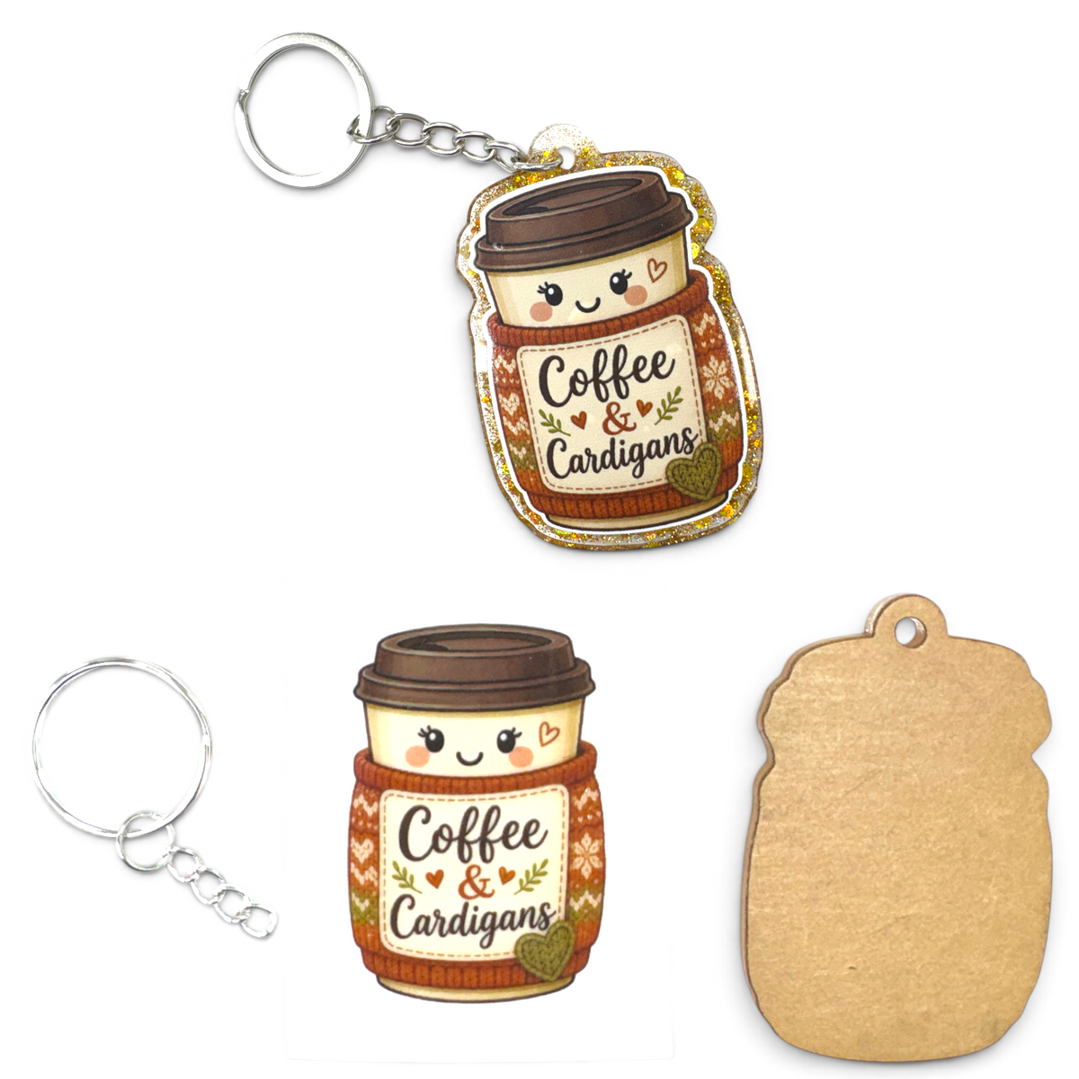 Coffee and Cardigans Keychain Project Pack