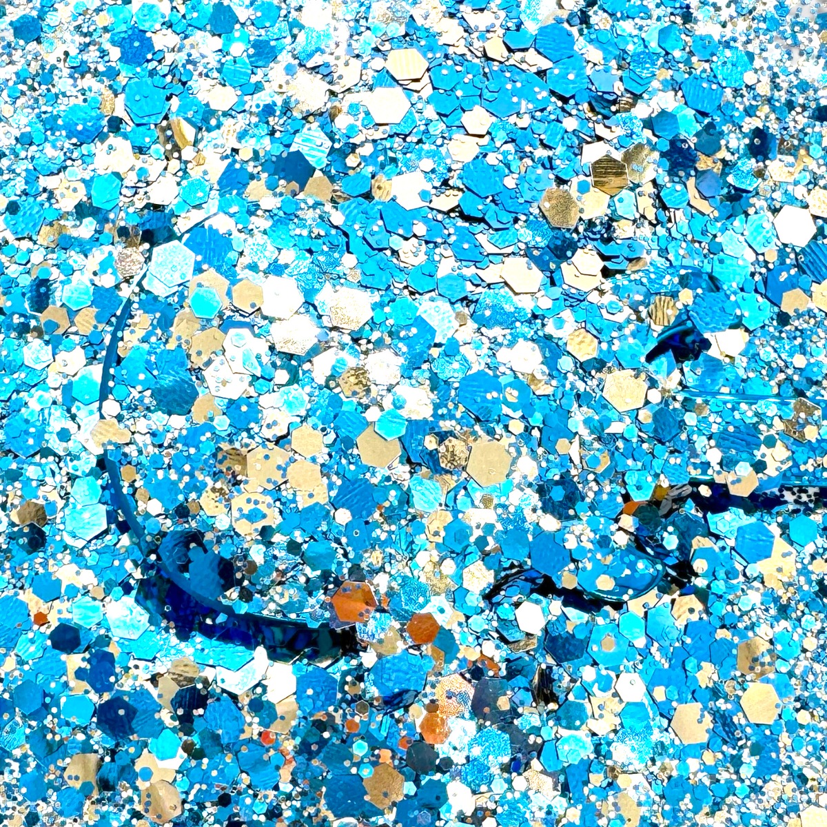 Midnight in Paris Blue and Gold Metallic Chunky Glitter Mix