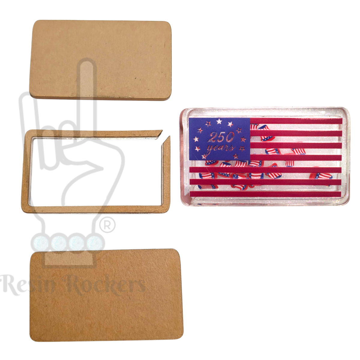 American Flag 250th Anniversary Snow Globe Shaker Blank Kit