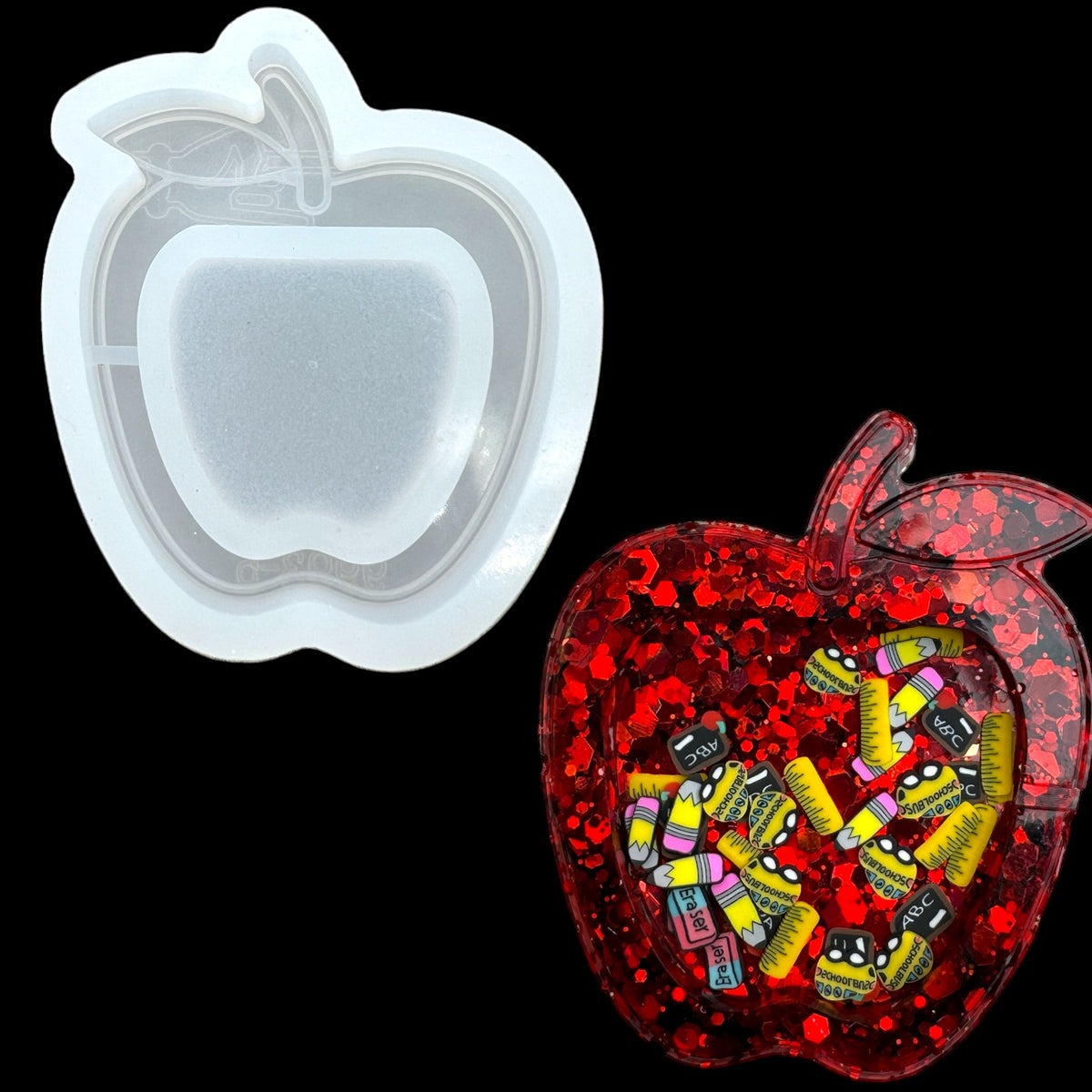 Apple Teacher Shaker Badge Reel or Phone Grip Mold