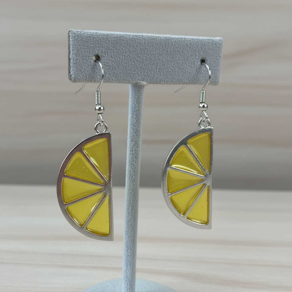 Lemon or Orange Slices Open Back Bezel Blank - 10 Pc