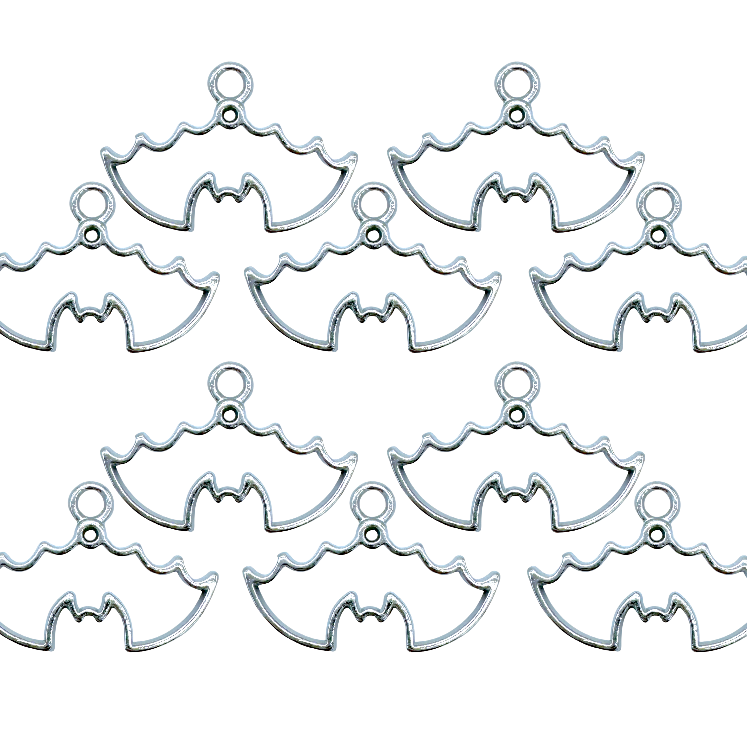 10-Pack of Bat Open Back Pendant or Earring Bezel Blanks