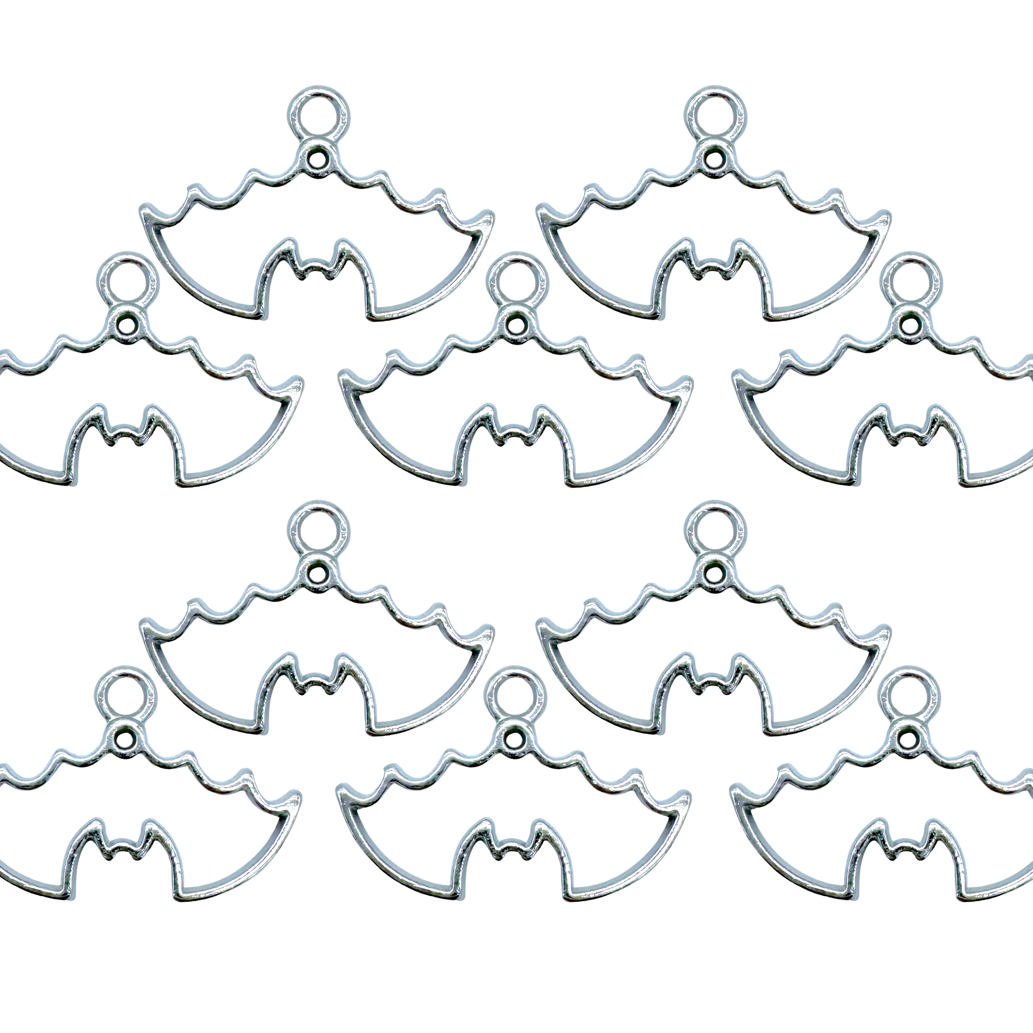 10-Pack of Bat Open Back Pendant or Earring Bezel Blanks