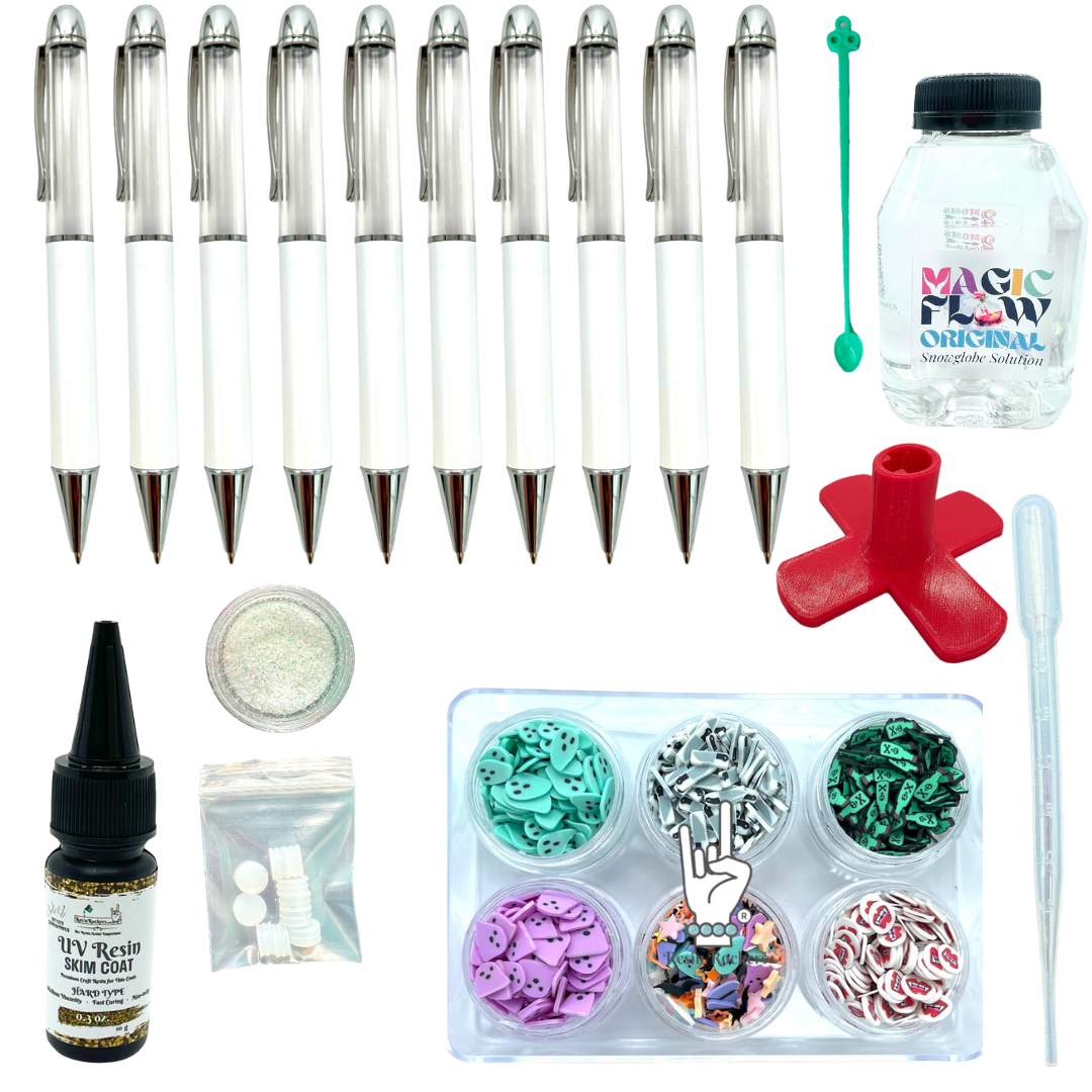 Beware Snow Globe Chunky Ballpoint Sublimation Pen UV Resin Crafting Kit