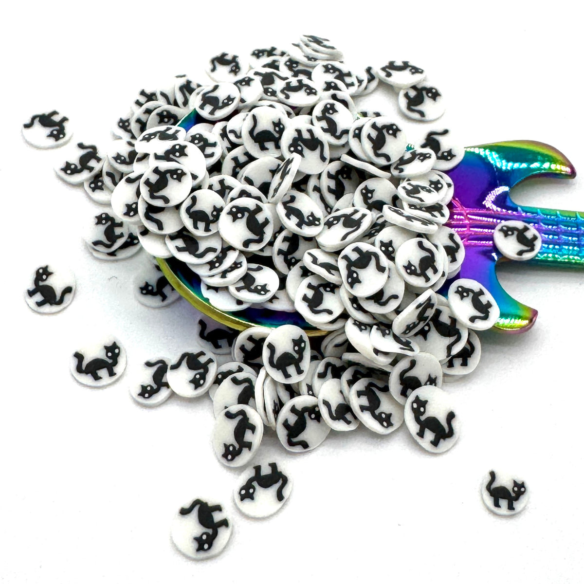 Superstitious Black Cat Polymer Clay Pieces